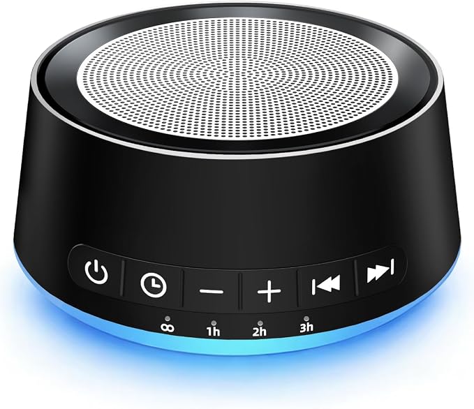 White Noise Machine Night Light Sound Machine with 30 Soothing Sounds 12 Colors Light Sleep Machine for Baby Kids Adults Brown Pink Nosie Machine with 32 Volume Levels for Office Home Travel