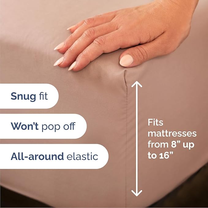 Cal King Size 4 Piece Sheet Set - Comfy Breathable & Cooling Sheets - Mauve | Hotel Luxury Bed Sheets for Women & Men, Deep Pockets, Easy-Fit, Extra Soft & Wrinkle Free Sheets, Oeko-Tex Bed Sheet Set