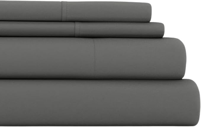 Linen Market Bed Sheets for California King Size Bed (Gray) - Sleep Better Than Ever with These Soft and Cooling California King Sheets - Deep Pocket Fits 16" Thick Beds - 4 Piece Cal King Sheet Set
