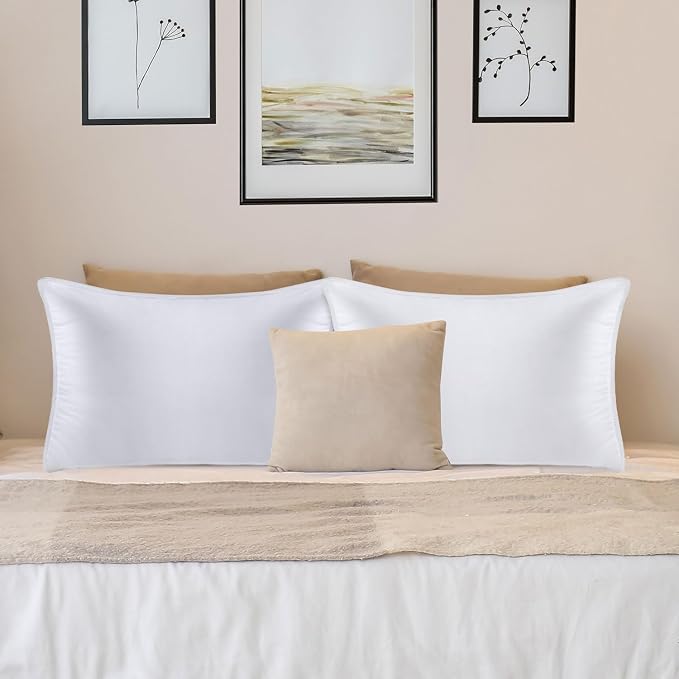Utopia Bedding Bed Pillows for Sleeping (White), Queen Size Set of 4, Hotel Pillow, Cooling Pillows for Side, Back or Stomach Sleepers | Cooling pillows for sleeping with soft comfort for side, back & stomach sleepers, Double-stitched edges, Pack of 4,...