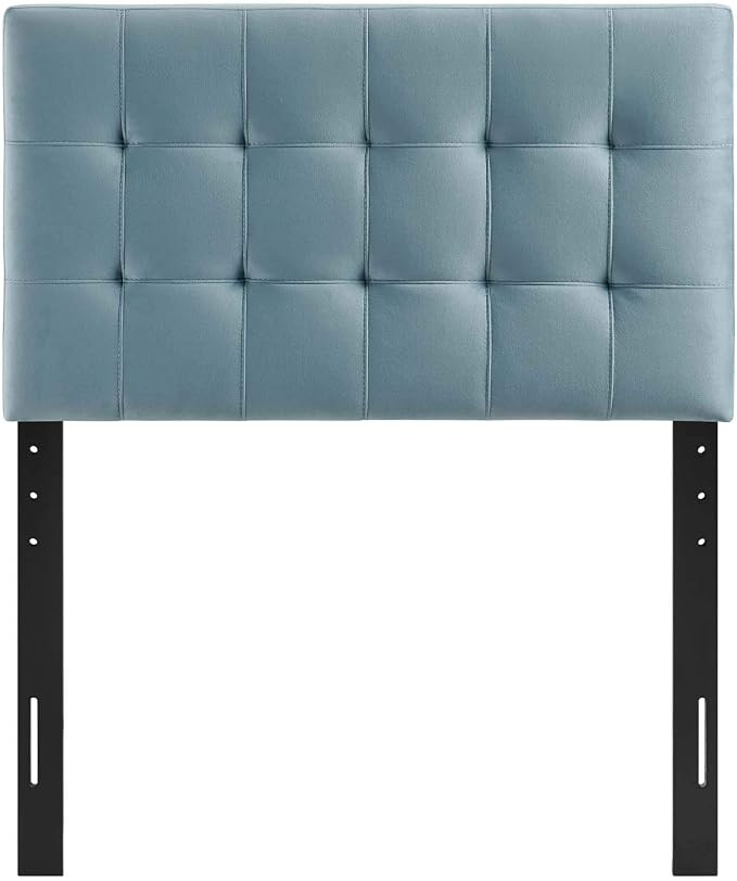 Modway Lily Biscuit Tufted Twin Performance Velvet Headboard, Light Blue