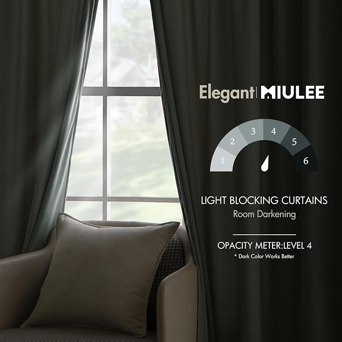 MIULEE Velvet Curtains 52x84 inches 2 Panels Misty Blue Blackout Curtains | Luxury, Bedroom Living Room, Thermal Insulated, Super Soft Window Drapes, Rod Pocket & Back Tab