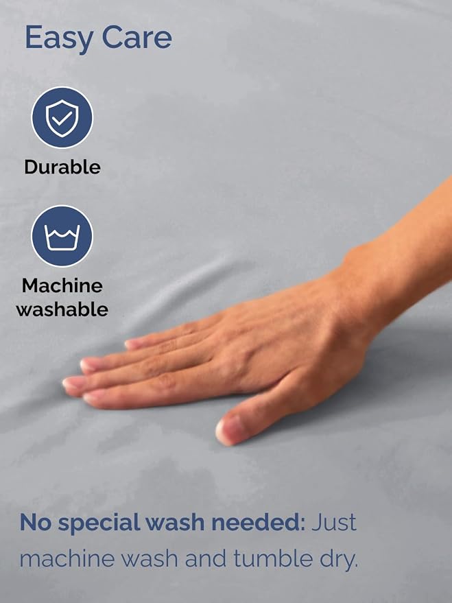 Extra Deep King Fitted Sheet - Single Fitted Sheet Only - Steel Blue | Easily Fits 18 inch to 24 inch Mattress, Soft, Wrinkle Free, Breathable & Comfy, Extra Deep Pockets Hotel Luxury Fitted Sheet
