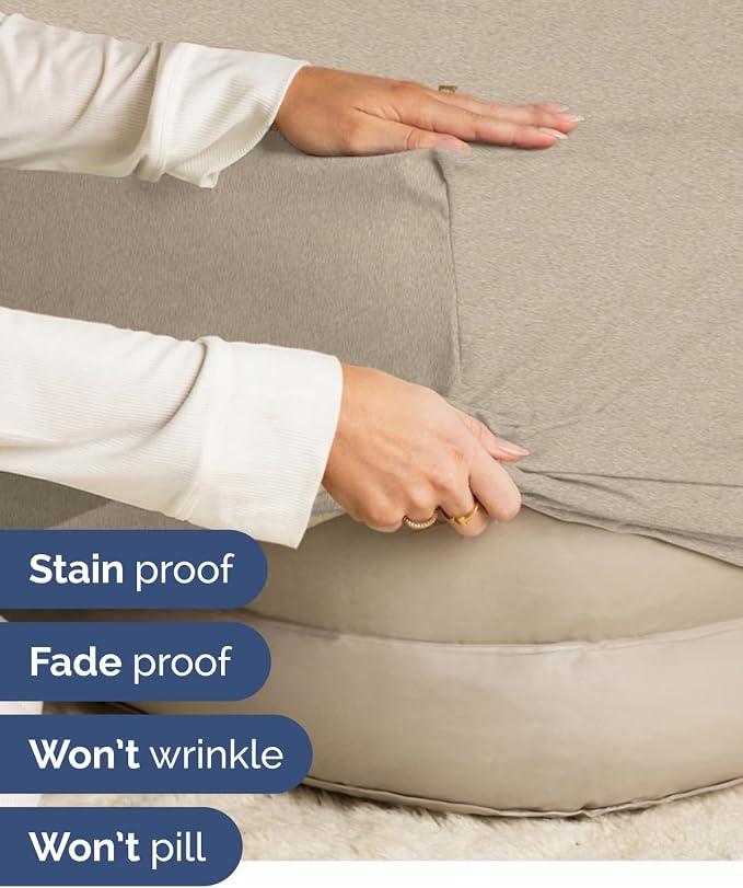 2 Pack Extra Deep Twin XL Fitted Sheets with Deep Pockets - Heathered Beige | Hotel Luxury Bottom Fitted Sheets Only, Soft, Fade & Wrinkle Free, Breathable & Comfy, All Around Elastic Fitted Sheets