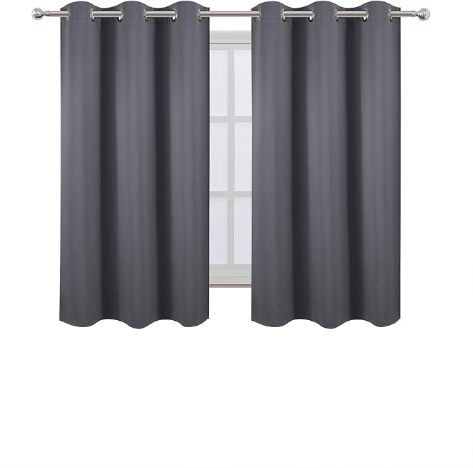 Blackout Curtains 40 x 63 inch/Grey Curtains Set of 2 Panels/Thermal Insulated Room Darkening Bedroom Curtains