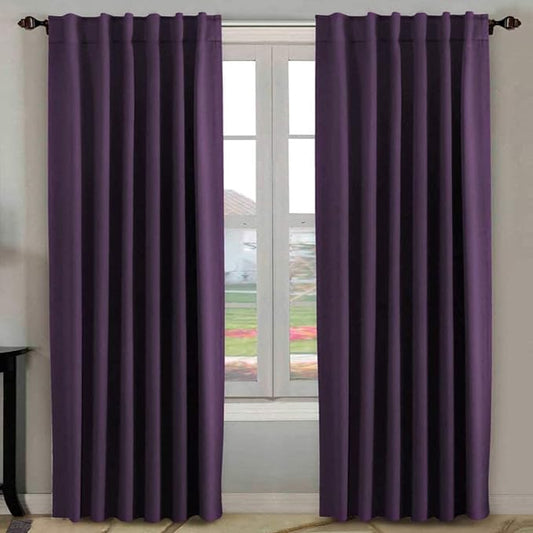 H.VERSAILTEX Blackout Curtains Thermal Insulated Window Treatment Panels Room Darkening Blackout Drapes for Living Room Back Tab/Rod Pocket Bedroom Draperies, 52 x 96 Inch, Plum Purple, 2 Panels
