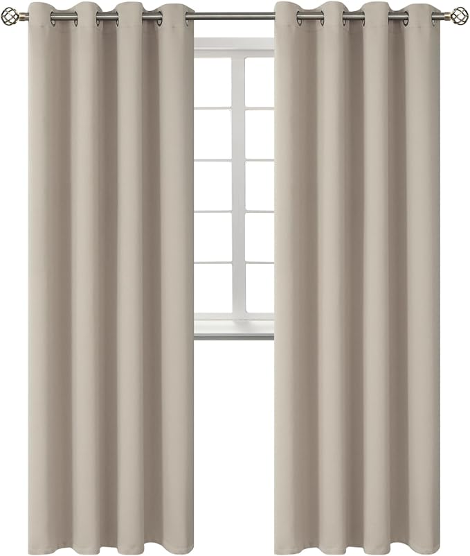 BGment Camel Room Darkening Curtains 95 Inch for Living Room - 2 Panels | Grommet Top, Extra Long, Light-Blocking, Sunblock, Thermal Insulated, Window Drapes for Bedroom, 52x95 Inch
