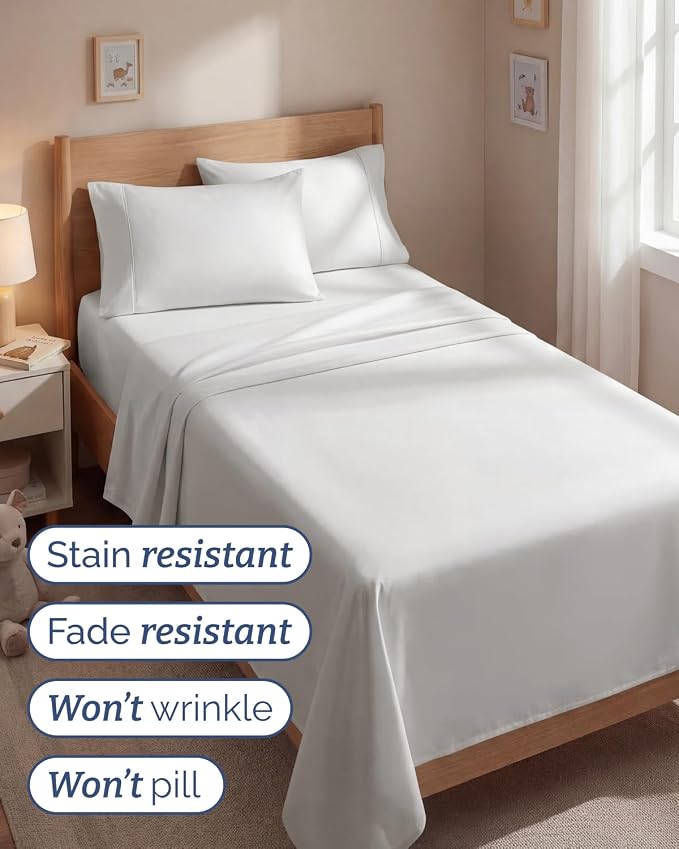 Twin 4 Piece Bed Sheet Set - Breathable & Cooling Sheets - Antique White | Ultra Soft Hotel Luxury Bedding Set with 8-16 Inch Deep Pockets, 1 Flat & 1 Fitted Sheet & 2 Pillowcases, Wrinkle & Fade Free