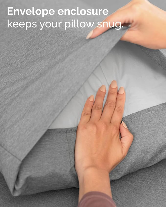 Twin XL 3 Piece Sheet Set - College Dorm Room Essentials - Heathered Grey | Deep Pocket Bed Sheets for Women, Men, Teens & Students, Soft, Cooling, Breathable & Wrinkle Free, Oeko-Tex Bed Sheet Set
