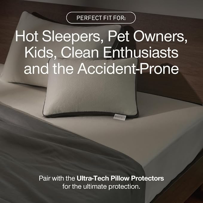 Coop Home Goods Ultra Tech Waterproof Mattress Protector Queen, Smooth Top Mattress Pad, Waterproof Mattress Cover, 18" Deep, Machine Washable Mattress Topper, Noiseless Comfort (60x80)