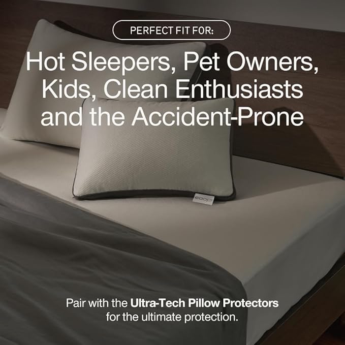 Coop Home Goods Ultra-Tech Waterproof Mattress Protector Twin XL, Smooth Top Mattress Pad, Waterproof Cover, Up to 18 Inches Deep, Machine Washable, Noiseless Comfort, Twin XL (39x80)