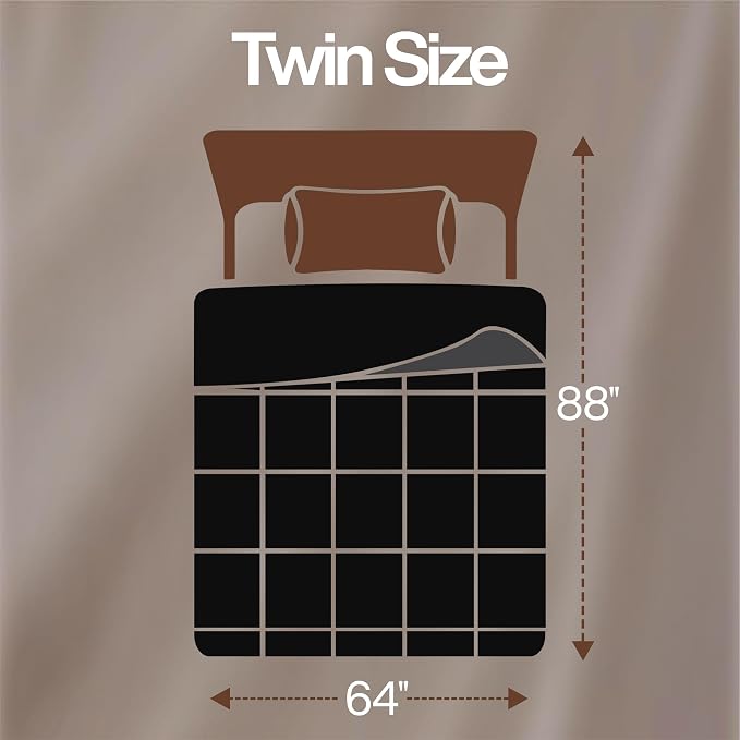 Utopia Bedding Twin Comforter, Duvet Insert, Black/Grey, 64 x 88 Inches | Soft and Fluffy Down Alternative Bed Comforter, All Season, Breathable, Corner Tabs, Box Stitched, Durable, Machine Washable