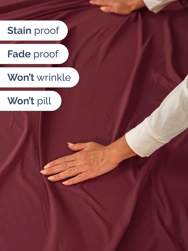 Extra Deep Cal King Sheet Set - 6 Piece Breathable & Cooling - Burgundy | Hotel Luxury Bed Sheets Set, Easy & Secure Fit, Ultra-Soft, Wrinkle & Fade Free, Comfy Sheets Set with Extra Deep Pockets