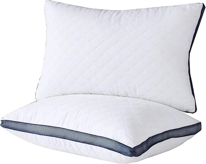 Meoflaw Gusseted King Size Bed Pillows Set of 2, Luxury Hotel Pillows | Balanced Support, Ideal for Back, Stomach & Side Sleepers, Down Alternative Fill