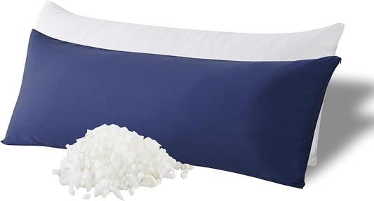 WhatsBedding Memory Foam Body Pillow with Cover, Long Bed Pillow for Adults | Breathable Zippered Cotton Cover,Long Pillow for Sleeping, Firm Pillow Fluffy Supportive for Side Sleepers