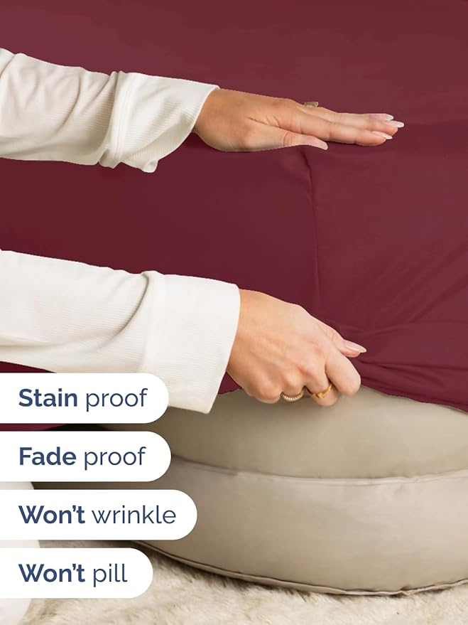 Extra Deep Queen Fitted Sheet - Single Fitted Sheet Only - Burgundy | Easily Fits 18 inch to 24 inch Mattress, Soft, Wrinkle Free, Breathable & Comfy, Extra Deep Pockets Hotel Luxury Fitted Sheet