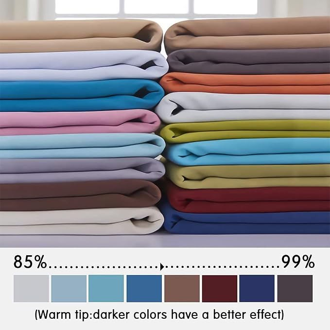 Yakamok Room Darkening Curtains 70x84 inch Length Light Beige-Living Room | 2 panels,grommet blackout window treatment,thermal insulated,light blocking drapes,privacy protection,bedroom dining room