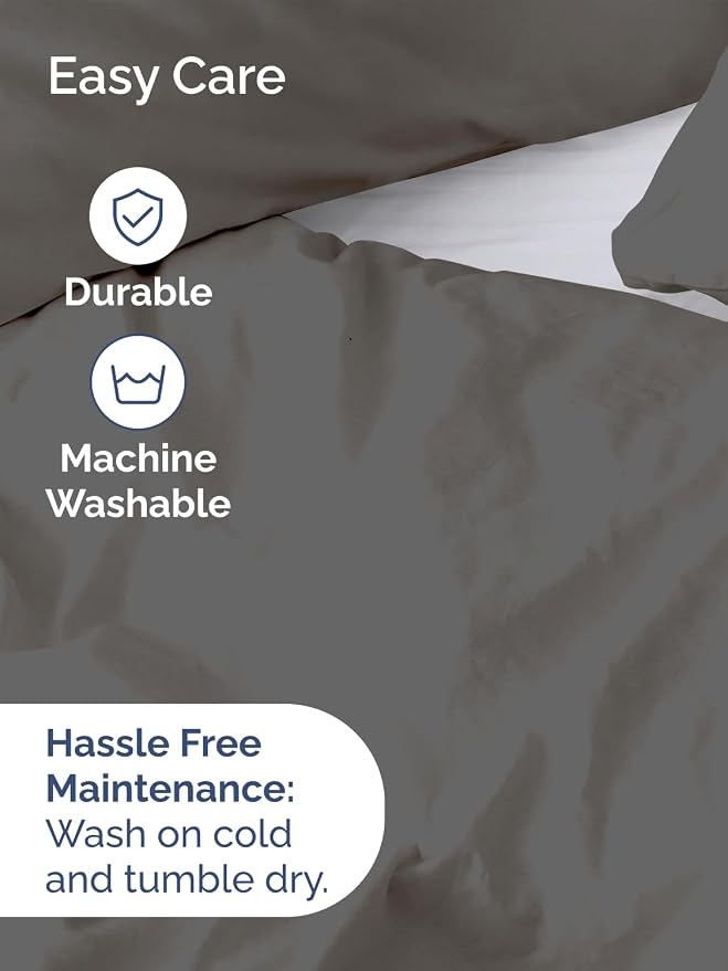 Duvet Cover Cal King Size - 3 Piece with Zipper Closure - Charcoal | Extra Soft, Breathable, Cal King Duvet Cover 104" x 98" with 2 Pillow Shams, Zipper Closures & Ties, Women, Men, Kids & Teens