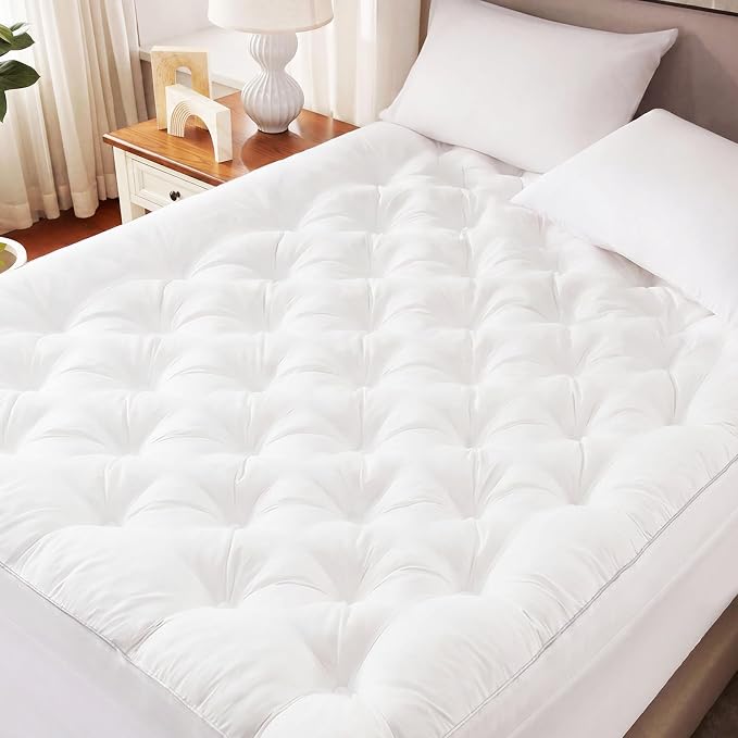 4 Inch Memory Foam Mattress Topper Twin Size for Back Pain Relief | Quilted Pillow Top Fitted Mattress Pad with 360° All-Around Elasticized Pocket, 6-21" Deep Pocket