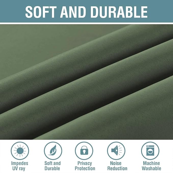 H.VERSAILTEX Blackout Curtain for Living Room Thermal Insulated Window Treatment Curtain Extra Long 96 inch Length Energy Saving Solid Grommet Top Blackout Drape, One Panel, Bronze Green, 52"W x 96"L