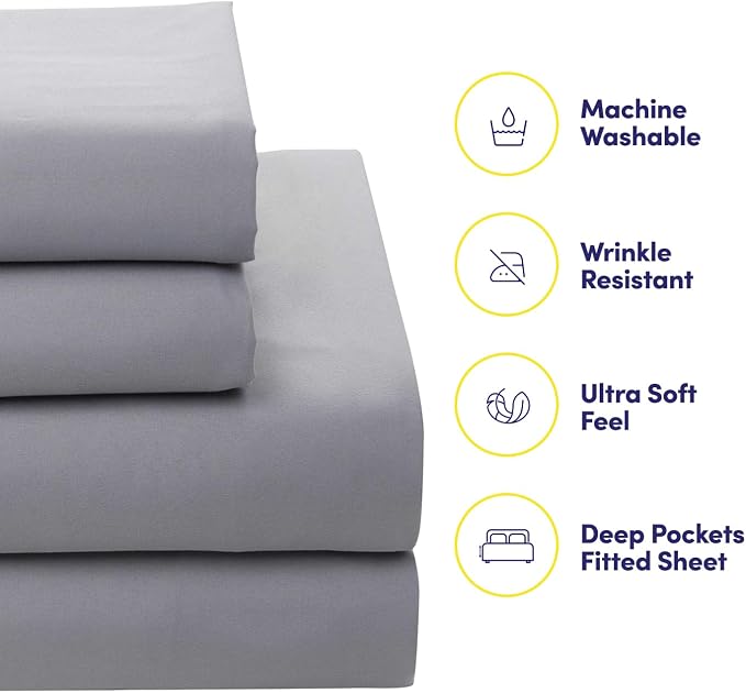 Sweet Home Collection 5 Piece Comforter Set Bag Solid Color All Season Soft Down Alternative Blanket & Luxurious Microfiber Bed Sheets, Tulsa, Twin
