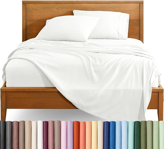 Bare Home Split King Sheet Set - 1800 Ultra-Soft (Split King, Cream) | Deep Pockets 6 to 15 Inches, Breathable, Hypoallergenic, Hotel Luxury, Easy Fit, Soft, All-Season