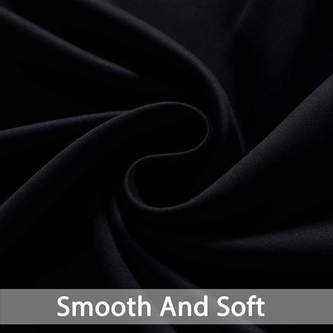Yakamok Room Darkening Curtains 52x108 inch Length Black-Living Room | 2 panels,grommet blackout window treatment,thermal insulated,light blocking drapes,privacy protection,bedroom dining room