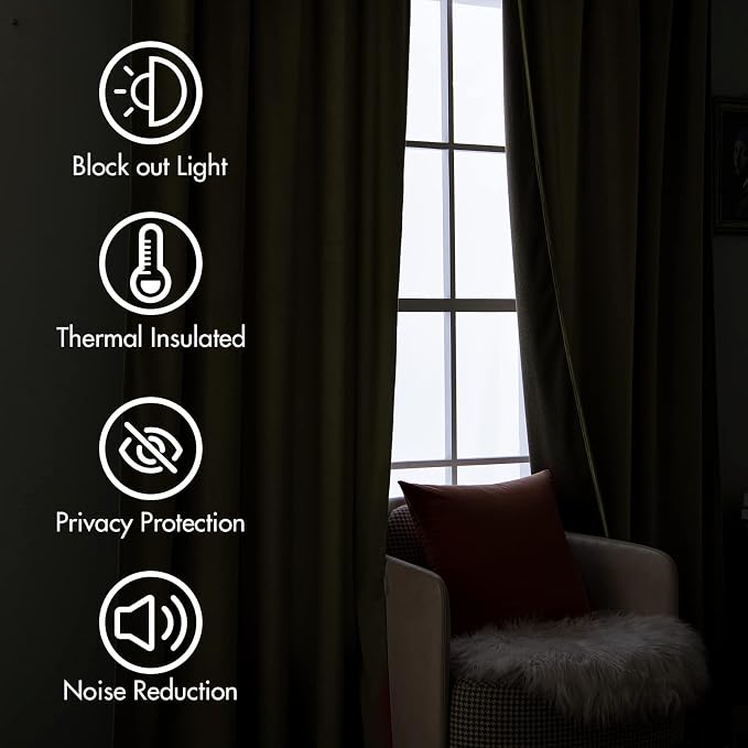 MIULEE Velvet Blackout Curtains 52x108 inches 2 Panels Burnt Orange | Luxury, Bedroom Living Room, Thermal Insulated, Super Soft Window Drapes, Back Tab, Terracotta Rust Fall Decor
