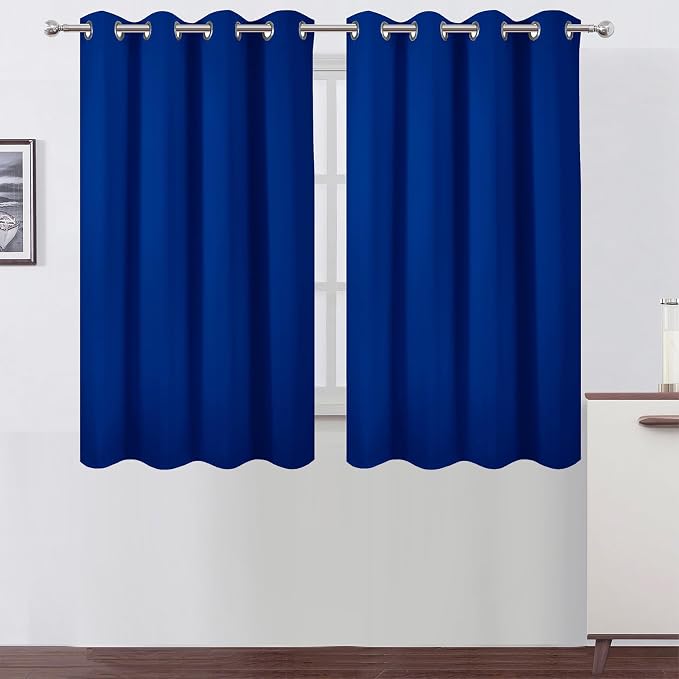 Royal Blue Thermal Blackout Curtains/52 x 54 Inch/Set of 2 Panels Room Darkening Curtains for Bedroom
