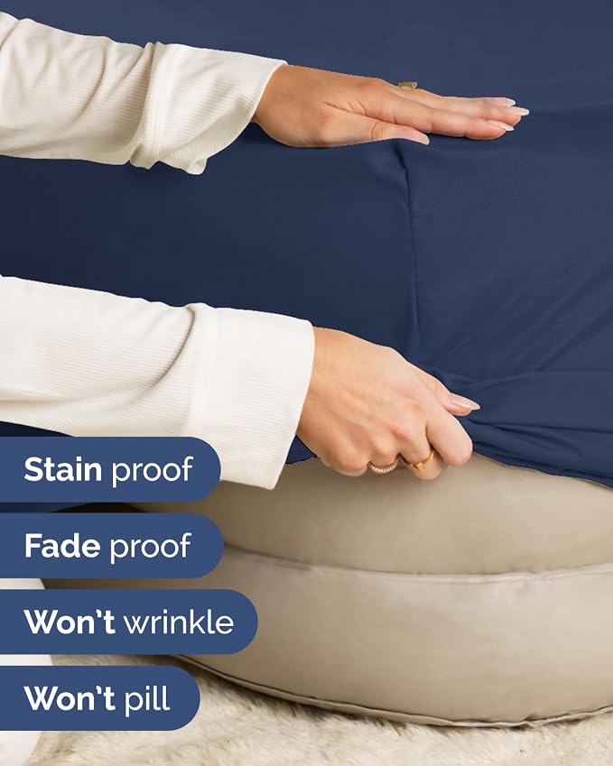 2 Pack Extra Deep Twin XL Fitted Sheets with Extra Deep Pockets - Navy Blue | Hotel Luxury Bottom Fitted Sheets Only, Soft, Fade & Wrinkle Free, Breathable & Comfy, All Around Elastic Fitted Sheets