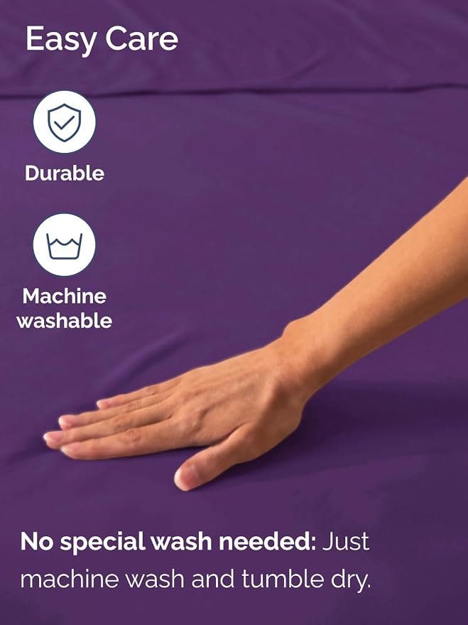 Extra Deep Split King Fitted Sheet - Single Fitted Sheet Only - Purple | Easily Fits 18 inch to 24 inch Mattress, Soft, Wrinkle Free, Breathable & Comfy, Extra Deep Pockets Hotel Luxury Fitted Sheet