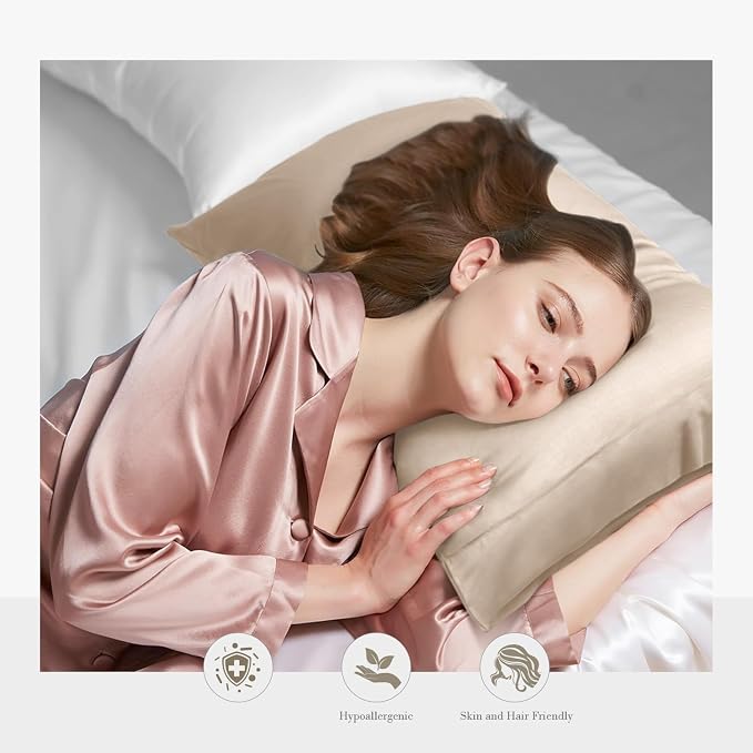 WishSmile Taupe Cooling Pillowcases King Pillow Cases Set of 2,Hair and Skin Friendly,20x36 inches