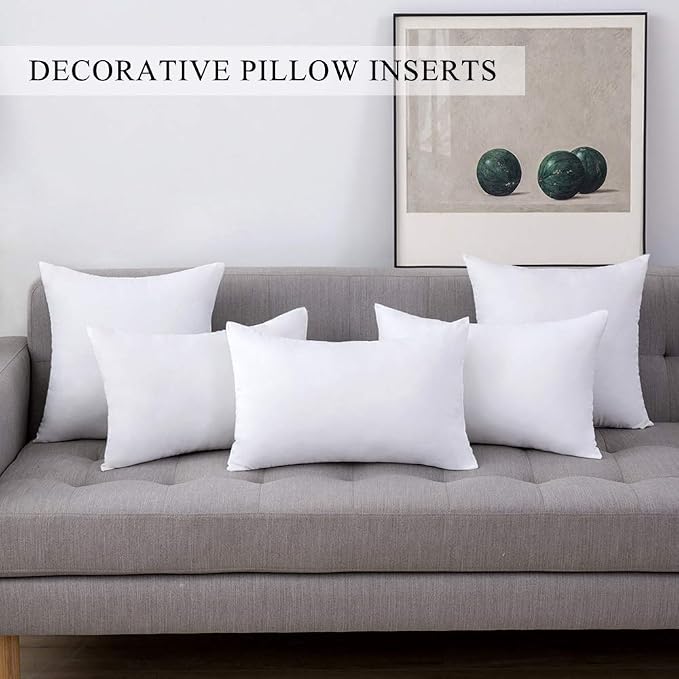 MIULEE Set 2 Throw Pillow Inserts Premium Pillow Stuffer Form 14x20 Inch | Rectangle Form for Decorative Cushion Bed Couch Sofa