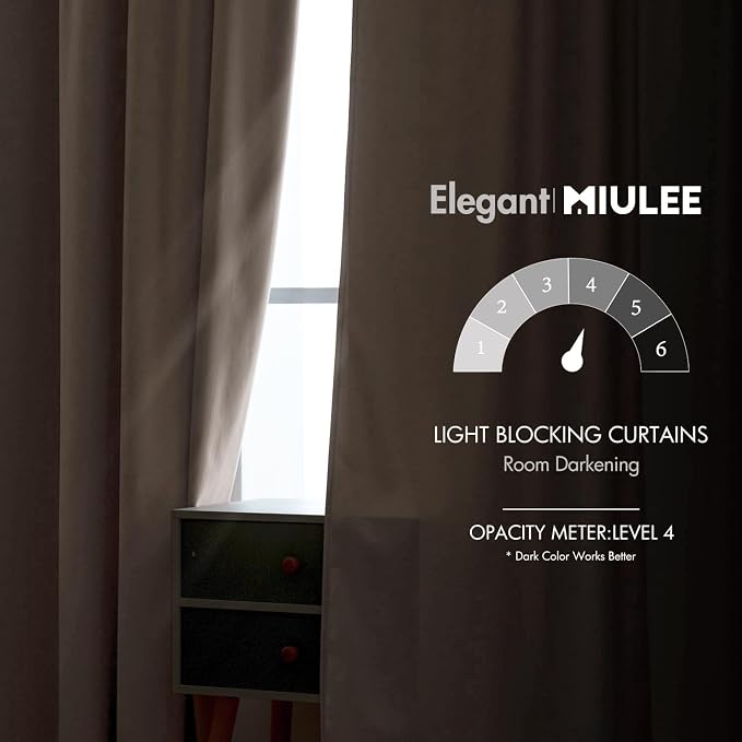 MIULEE Velvet Curtains 52x90 inches 2 Panels Cream Beige Blackout Curtains | Luxury, Bedroom Living Room, Thermal Insulated, Super Soft Window Drapes, Rod Pocket & Back Tab