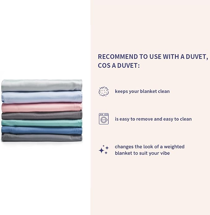 YnM Exclusive Weighted Blanket, Soothing Cotton, Smallest Compartments, Bed Blanket for One Person of 190lbs, Ideal for Queen/King Bed (60x80 Inches, 20 Pounds, Peacock/Grey Reversible)