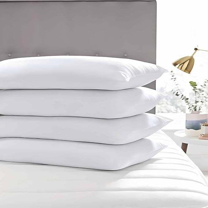 Acteb Ultra Thin Flat Soft Bed Pillows King Size Set of 2 Pack for Sleeping 20"x36", Hypoallergenic Skin Friendly Machine Washable
