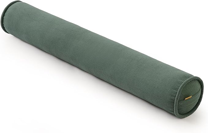 Corduroy Body Pillow, Round Bolster Cylinder Pillow for Adults, Soft Long Support Pillow for Bed & Sofa, Removable Washable Cover,59 x 7.87 Inches,Peacock Blue