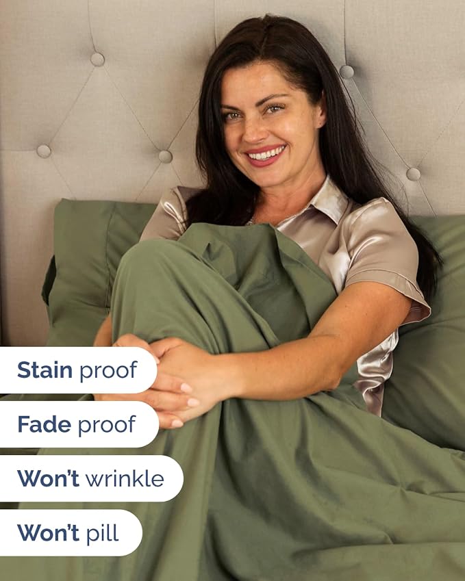 Extra Deep Flex Top Split Head King Sheet Set - 6 Piece Breathable and Cooling Sheets - Hotel Luxury Bedding for Women, Men, Kids & Teens - Easy Secure Fit - Extra Deep Pockets - Sage Green