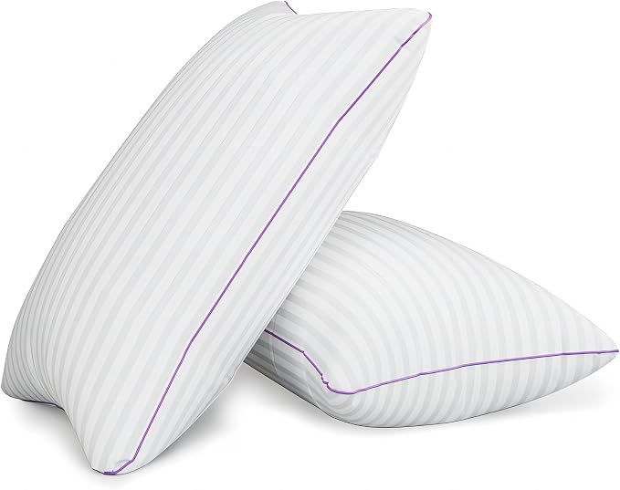 VAINOC Pillows Standard Size Set of 2,Breathable Hotel Collection Bed Pillows for Sleeping Medium Soft Down Alternative Microfiber Filled,17 x 26 Inches