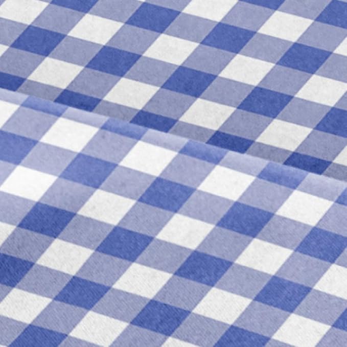 Cal King 4 Piece Striped Sheet Set - Breathable & Cooling - Blue Gingham | 1 Flat, 1 Fitted & 2 Pillowcases w/ Deep Pockets, Luxury Striped Bedding, Soft, Breathable & Cooling, Wrinkle & Fade Free