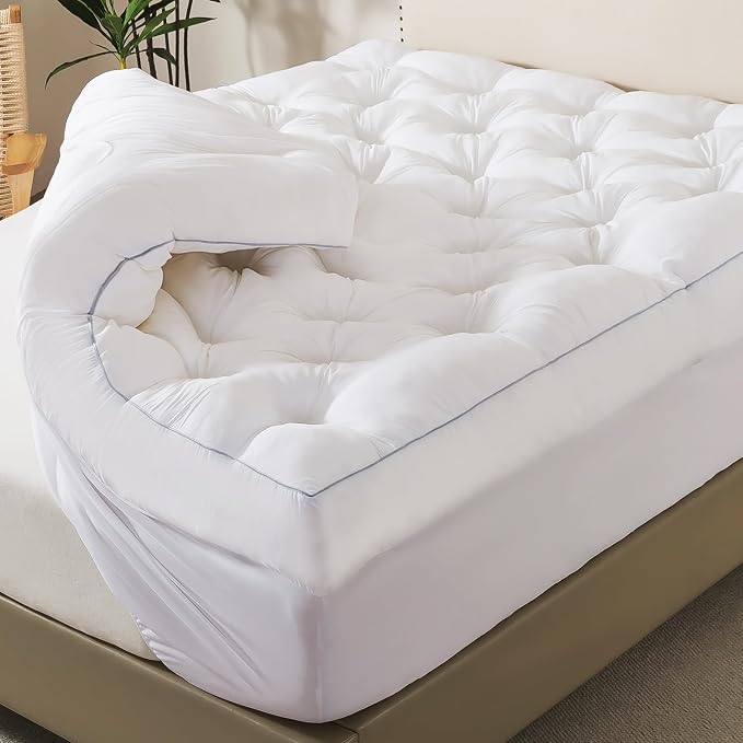 WhatsBedding 5 Inch Memory Foam Mattress Topper (Twin, 39x75), Deep Pocket | 2000GSM Fluffy Shredded Memory Foam Filled, Extra Soft Pillow Top for Back Pain Relief, Thick & Supportive Bed Topper