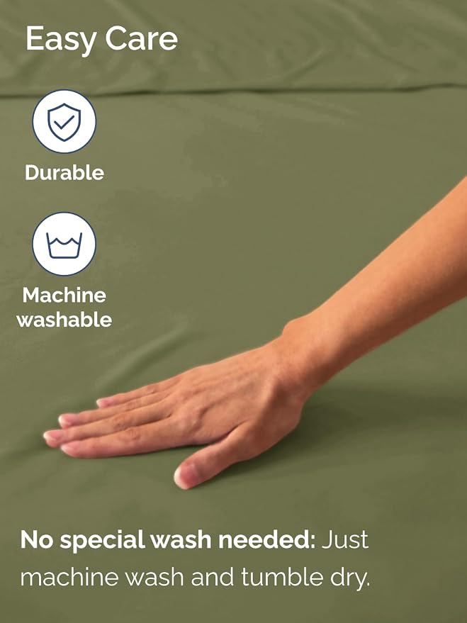 Extra Deep King Fitted Sheet - Single Fitted Sheet Only - Sage Green | Easily Fits 18 inch to 24 inch Mattress, Soft, Wrinkle Free, Breathable & Comfy, Extra Deep Pockets Hotel Luxury Fitted Sheet