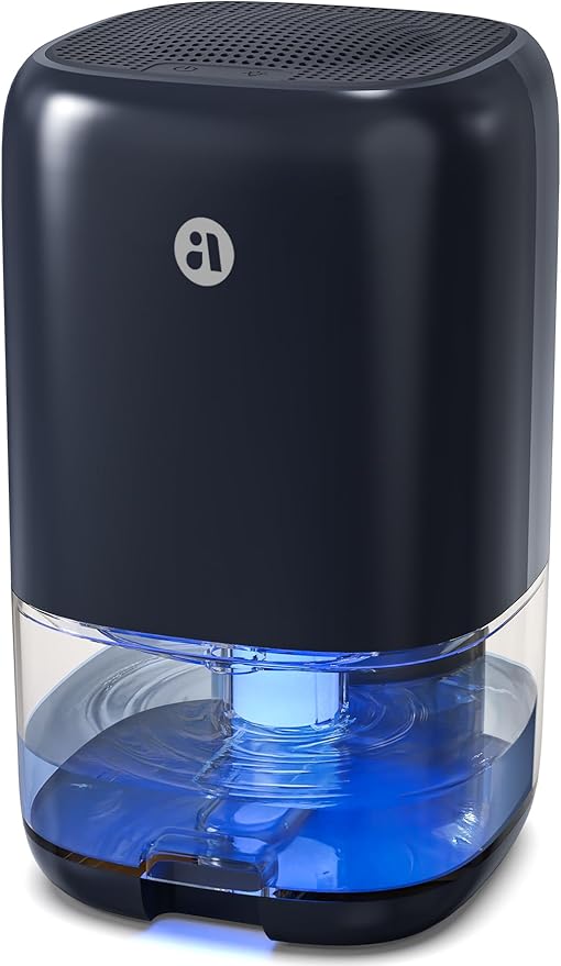 35 OZ Dehumidifier for Bedroom RV, Quiet with Auto Shut Off, Blue | 280 Sq.Ft Small Dehumidifiers for Home Bathroom Closet, 7 Color Light, 28dB Ultra Quiet, 35OZ Water Tank
