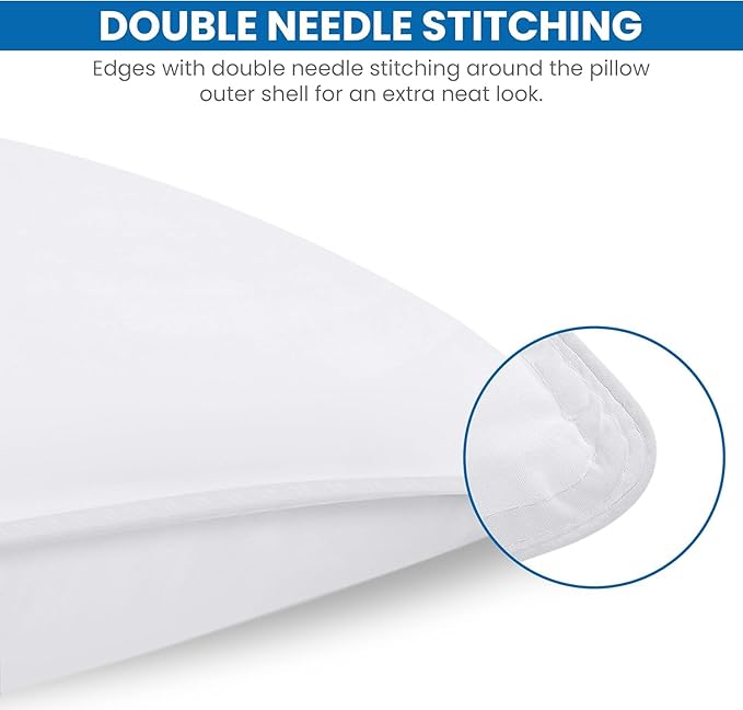 Utopia Bedding Bed Pillows for Sleeping (White), Queen Size Set of 4, Hotel Pillow, Cooling Pillows for Side, Back or Stomach Sleepers | Cooling pillows for sleeping with soft comfort for side, back & stomach sleepers, Double-stitched edges, Pack of 4,...