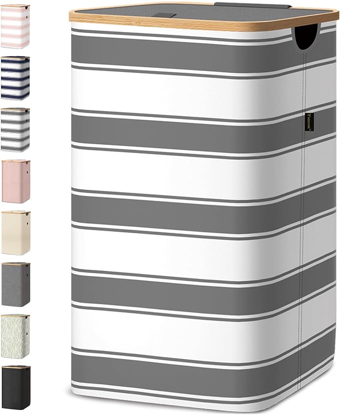 BALEINE 70L Laundry Hamper with Lid, Large Laundry Basket Bin | Large Capacity, Easy-Access Lid, Shape-Retaining Structure, Pull Handles, Ideal for Bedroom, Dorm, Laundry Room