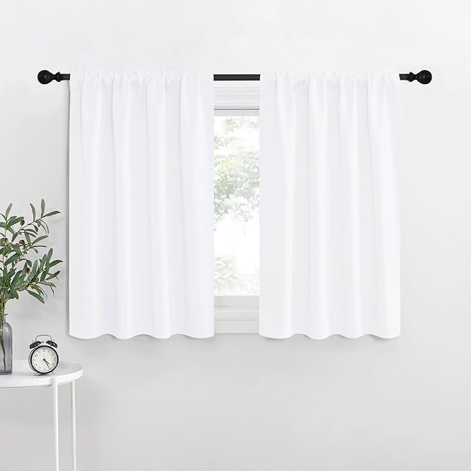 NICETOWN White Light Filtering Curtains for Kitchen 42" w x 36" L 2 Panels | Home Decoration Room Darkening Noise Reducing Light Blocking Drapes for Bedroom Camper Small Window, Privacy Window Decor