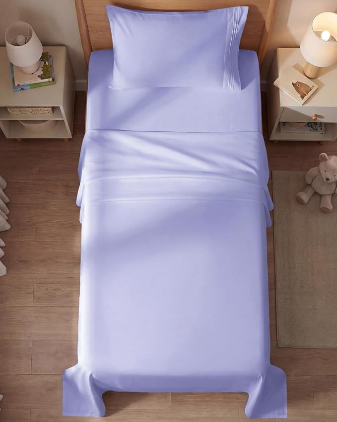 Twin Size 3 Piece Sheet Set - Comfy Breathable & Cooling Sheets - Lavender | Hotel Luxury Bed Sheets for Women & Men, Deep Pockets, Easy-Fit, Extra Soft and Wrinkle Free Sheets, Oeko-Tex Bed Sheet Set