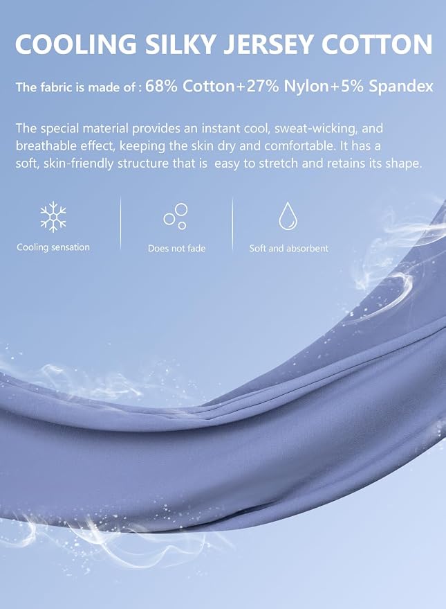 Meiz Pregnancy Pillows, Cooling Silky Pregnancy Pillows for Sleeping, 65" U Shaped Full Body Maternity Pillow for Pregnant Women, with Washable Jersey Cotton Cover, Blue