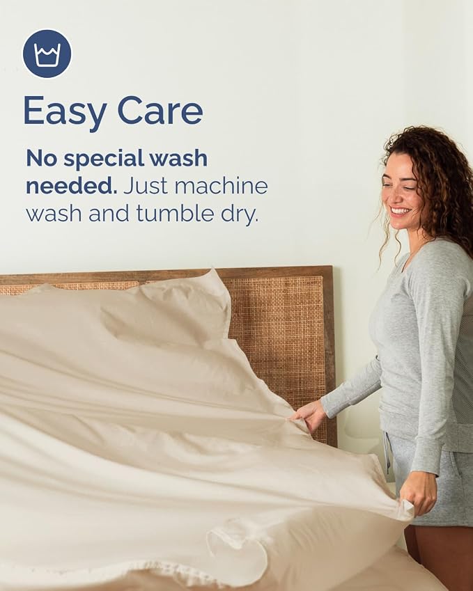 Queen Flat Sheet - Single Top Flat Sheet Only - Soft & Cooling - Cream | Hotel Luxury Top Flat Sheet Only, Ultra-Soft, Breathable & Cooling, Fade & Wrinkle Free, Easy-Care, Stain & Shrink Resistant