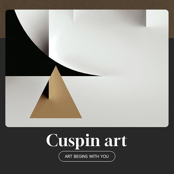 Large Framed Modern Elegant Abstract Wall Art Decor Set of 2, 24x36 In | Geometric, Canvas prints, Black white gold, Minimalist paintings, Living room, Bedroom, Dining room pictures wall decor